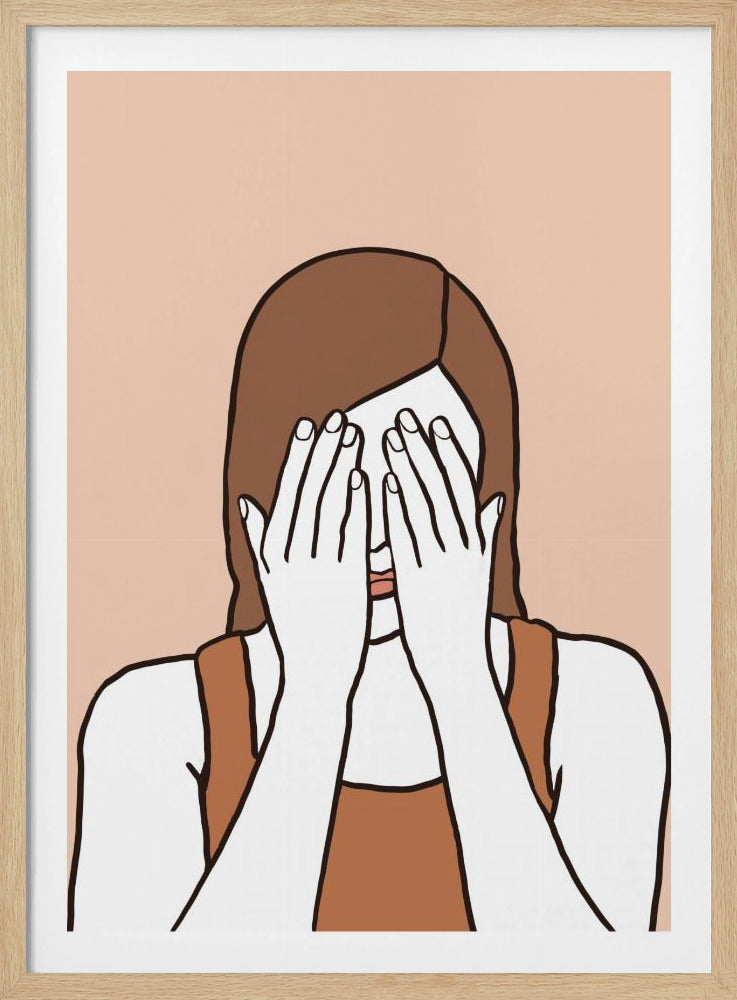 Verlegen vrouw | Poster