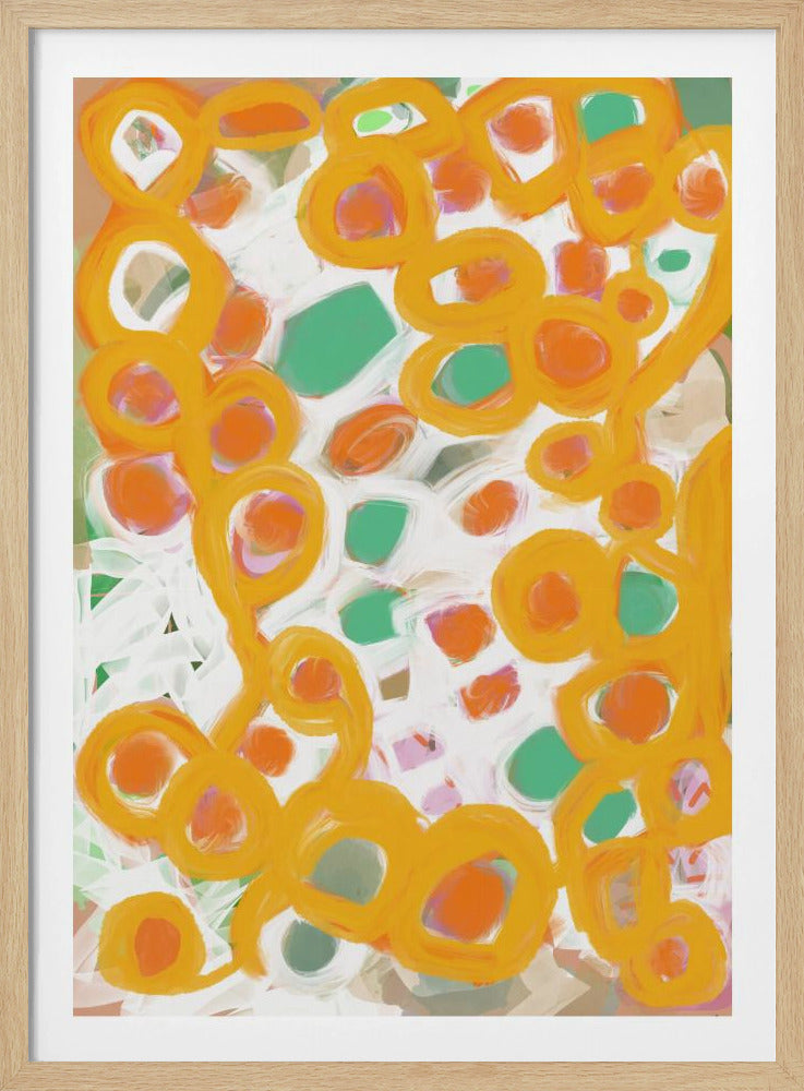Oranje en groene cirkels | Poster