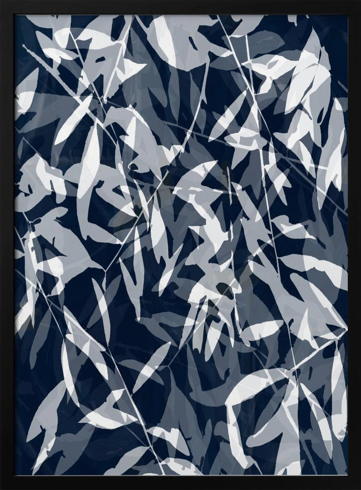 Marineblauwe witte bamboe 3 | Poster