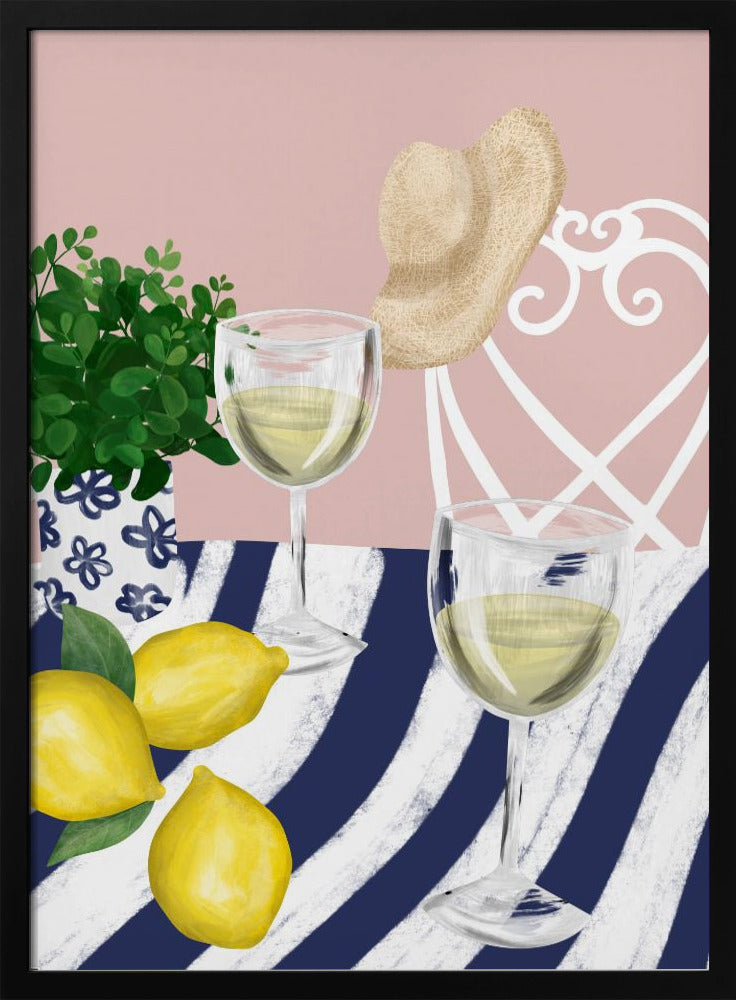 Witte wijn voor twee | Poster