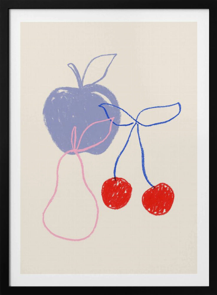 Appel, kers en peer | Poster