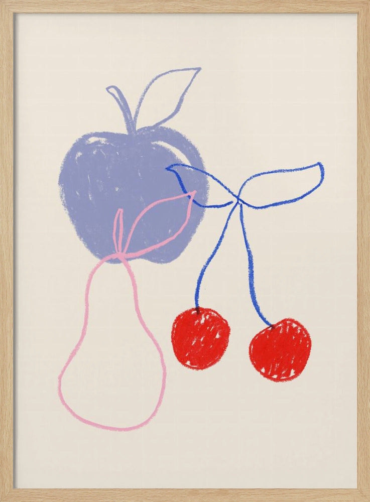 Appel, kers en peer | Poster