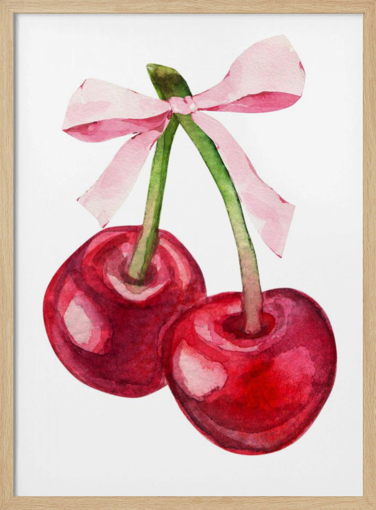 Rode kersenroze strik | Poster