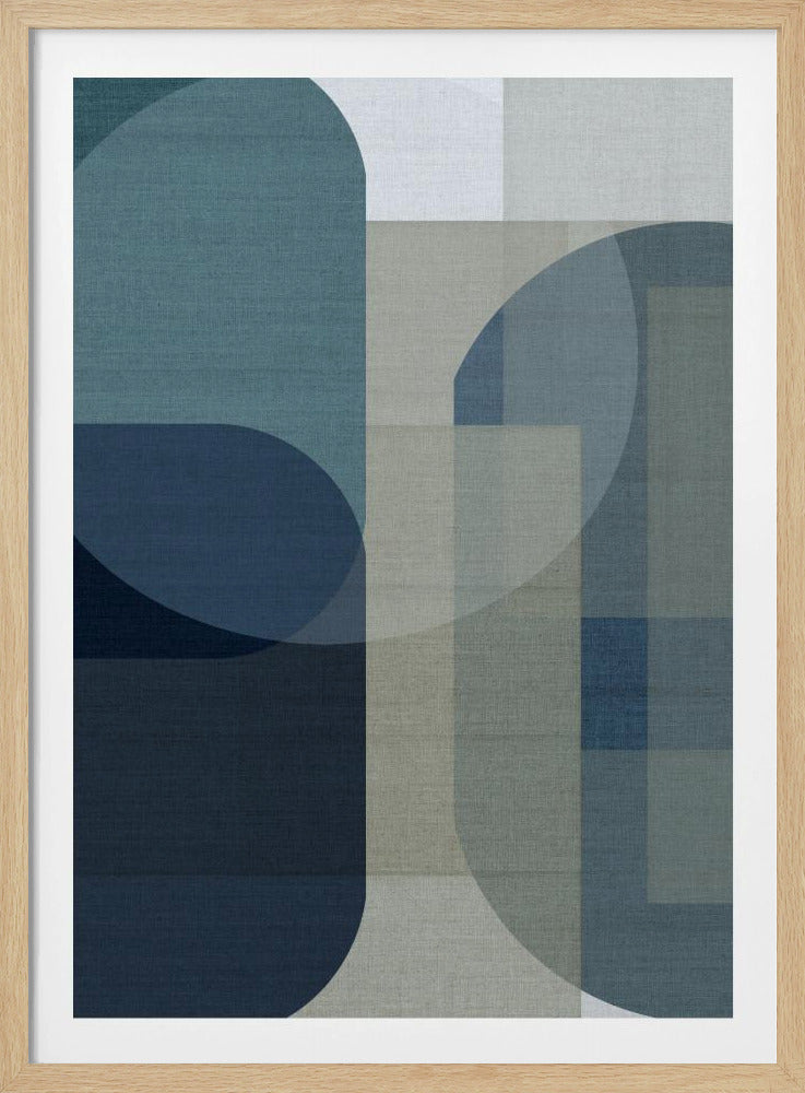 Geweven Blauwe Lagen 1 | Poster