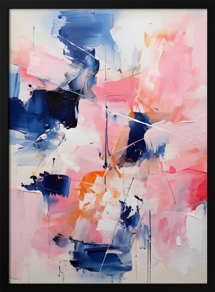 Blush Indigo Abstract Print Tweede 4x | Poster