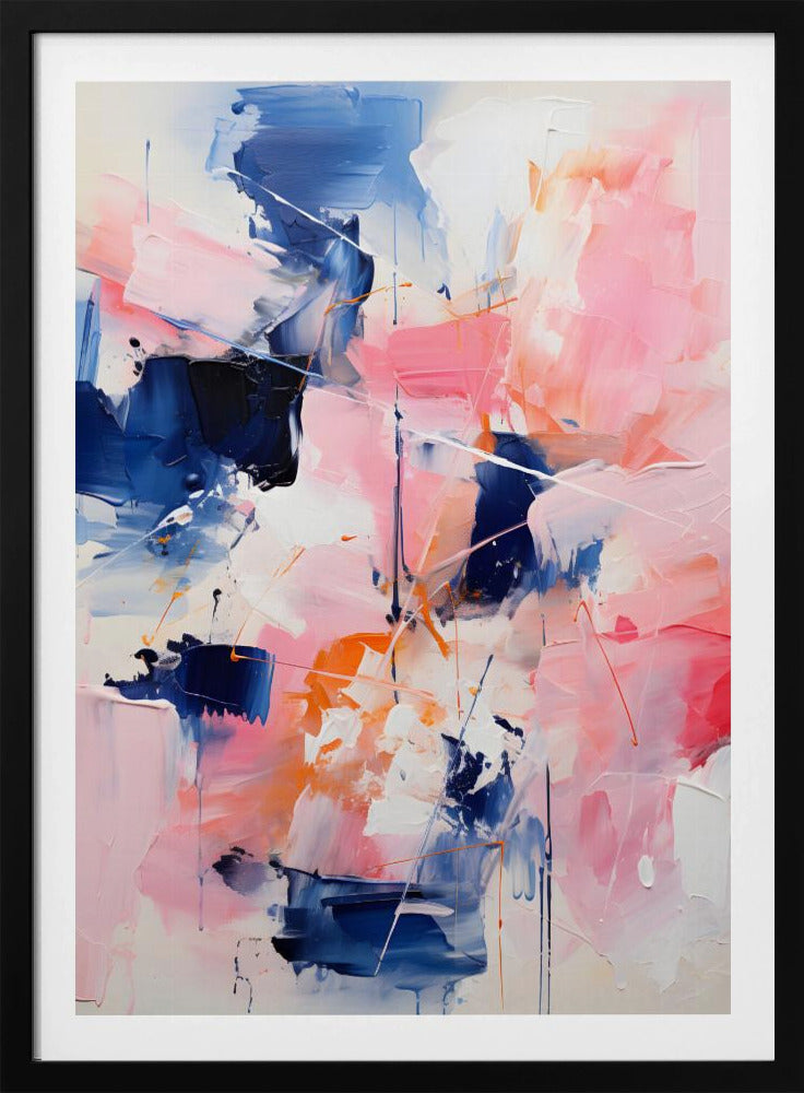 Blush Indigo Abstract Print Tweede 4x | Poster