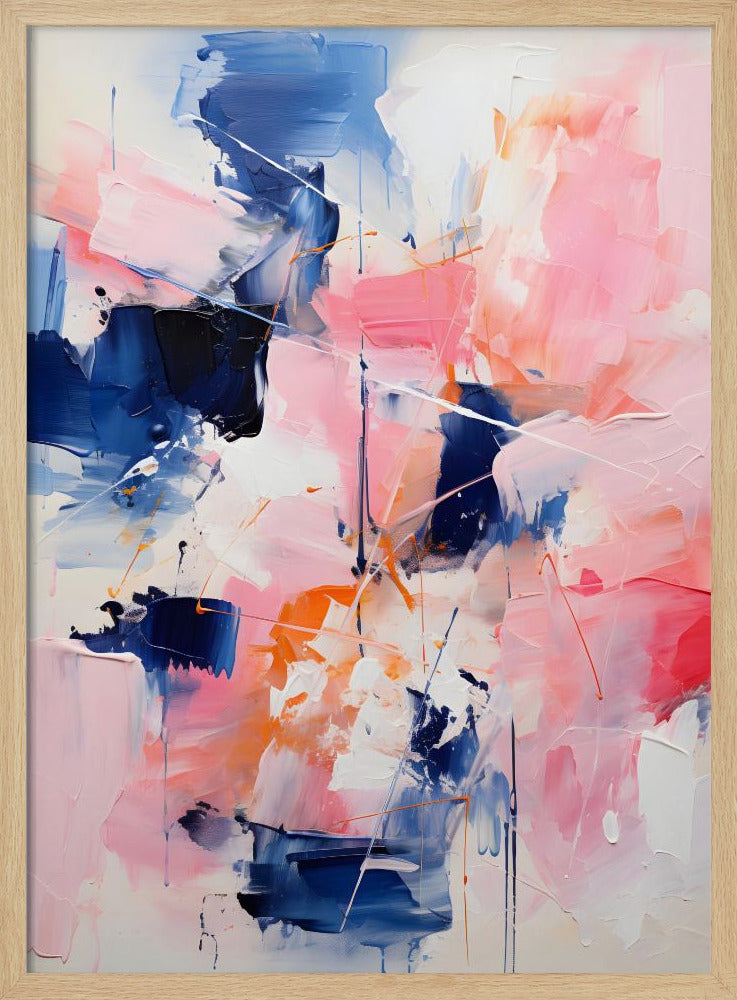 Blush Indigo Abstract Print Tweede 4x | Poster