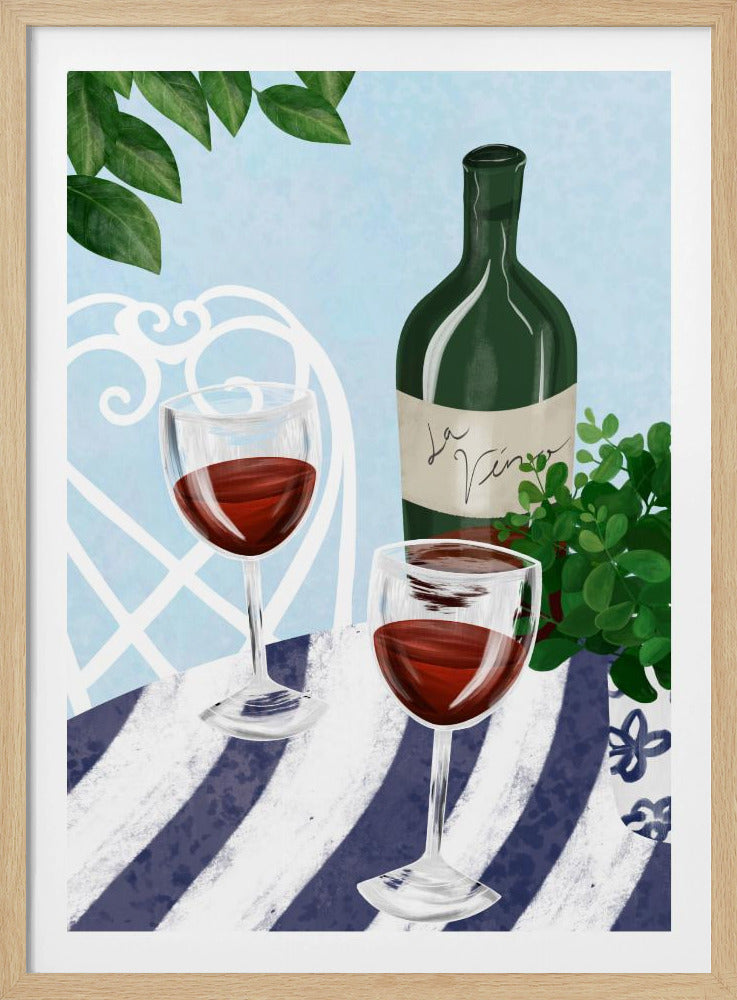 Rode wijn onder de boom | Poster