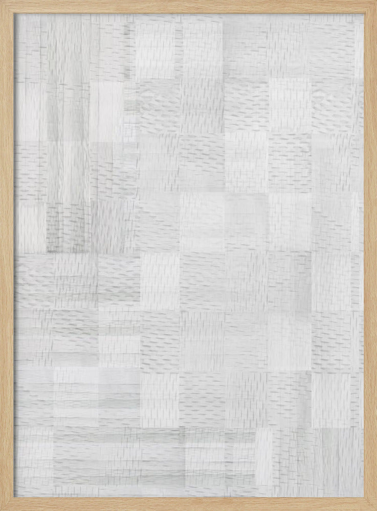 Witte Geweven Blokken 3 | Poster