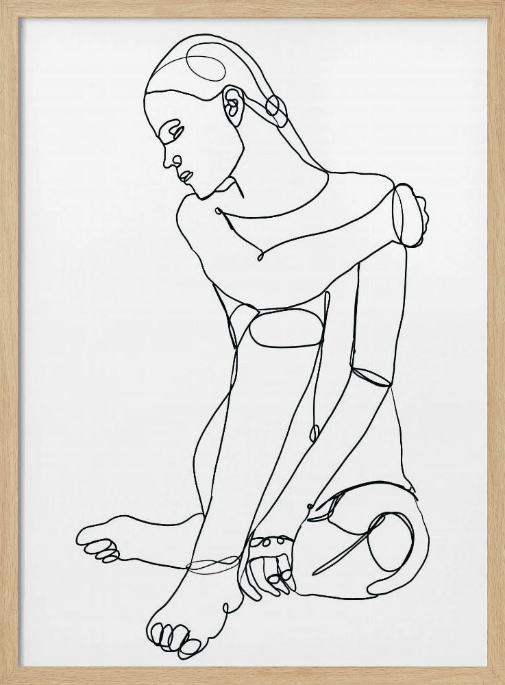 Lijntekening van vrouw | Poster