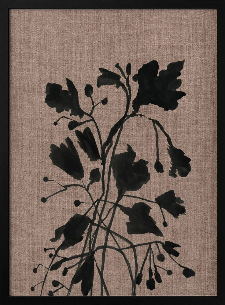 Zwarte bloemen II | Poster