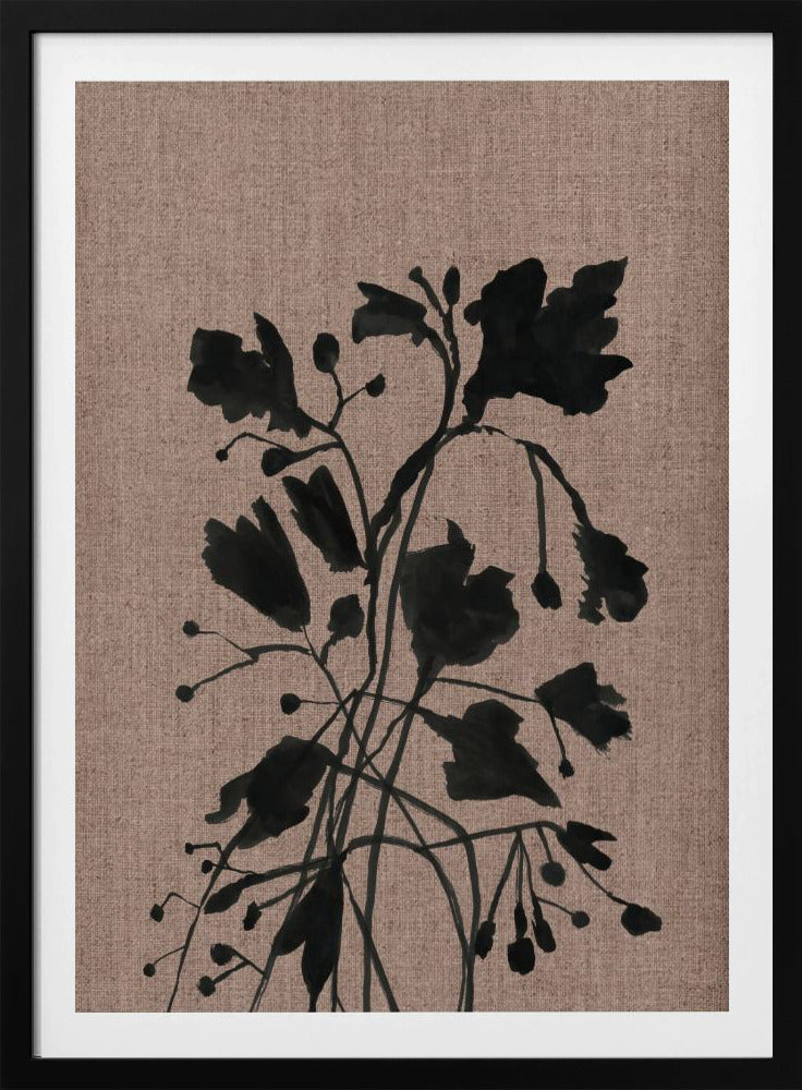 Zwarte bloemen II | Poster