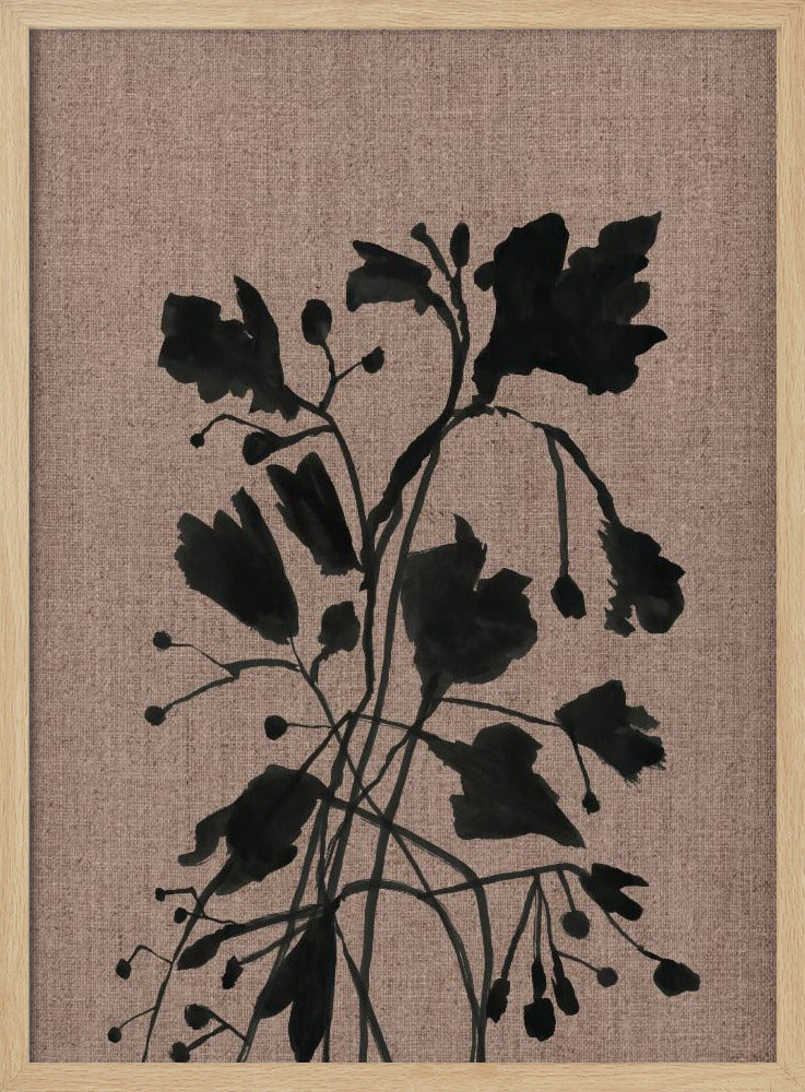 Zwarte bloemen II | Poster