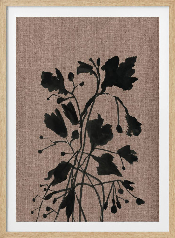 Zwarte bloemen II | Poster
