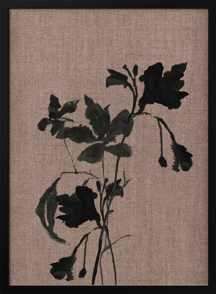 Zwarte bloemen 3 | Poster
