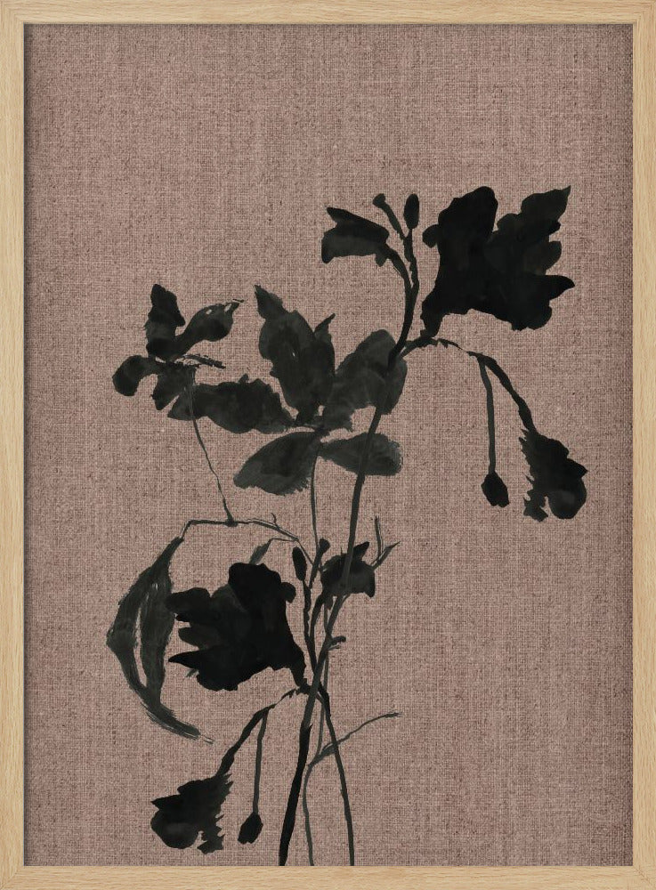 Zwarte bloemen 3 | Poster