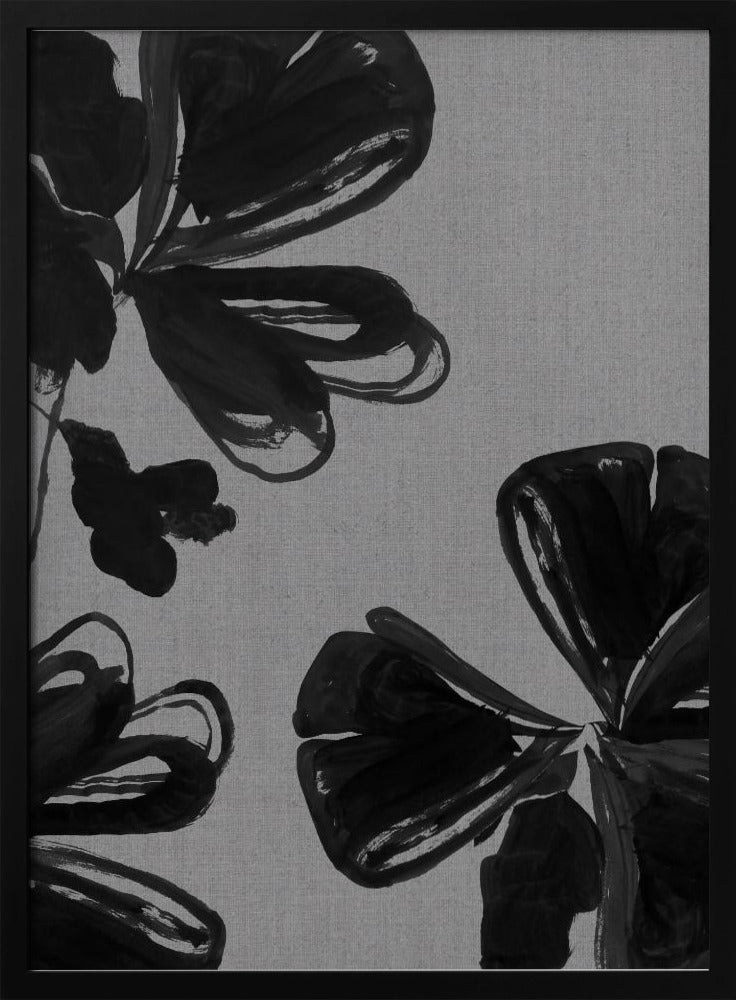 Zwarte bloemen 4 | Poster