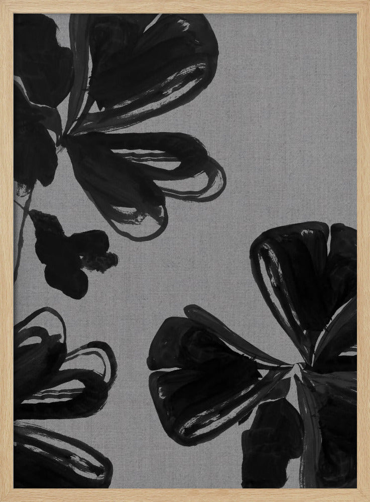 Zwarte bloemen 4 | Poster