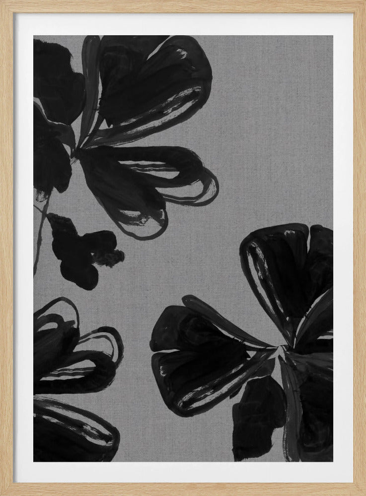 Zwarte bloemen 4 | Poster