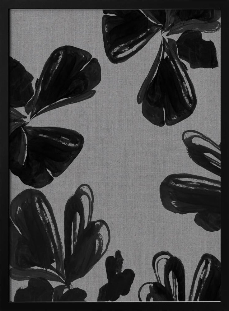 Zwarte bloemen 5 | Poster