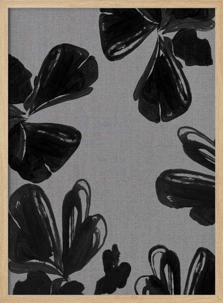 Zwarte bloemen 5 | Poster