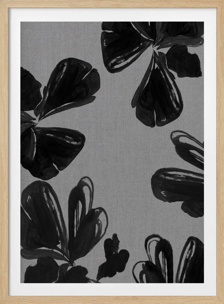 Zwarte bloemen 5 | Poster