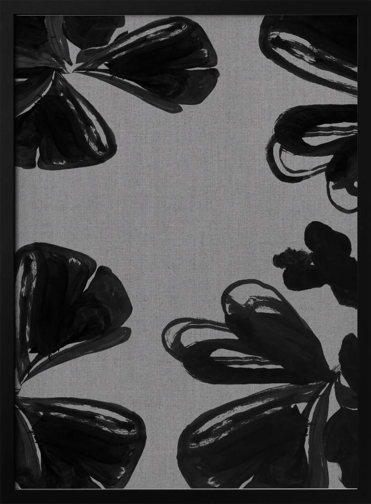 Zwarte bloemen 6 | Poster