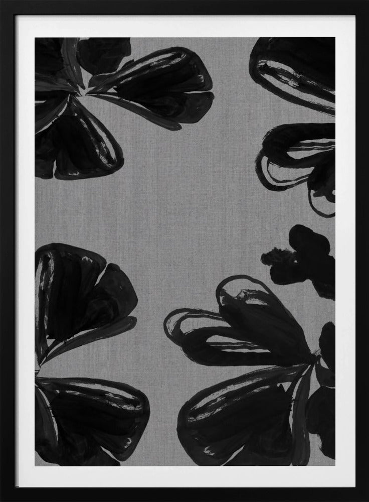 Zwarte bloemen 6 | Poster