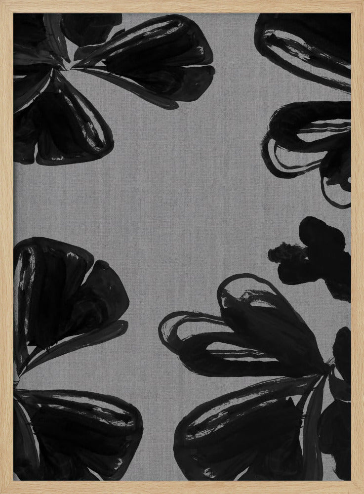 Zwarte bloemen 6 | Poster