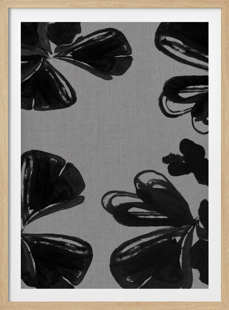 Zwarte bloemen 6 | Poster