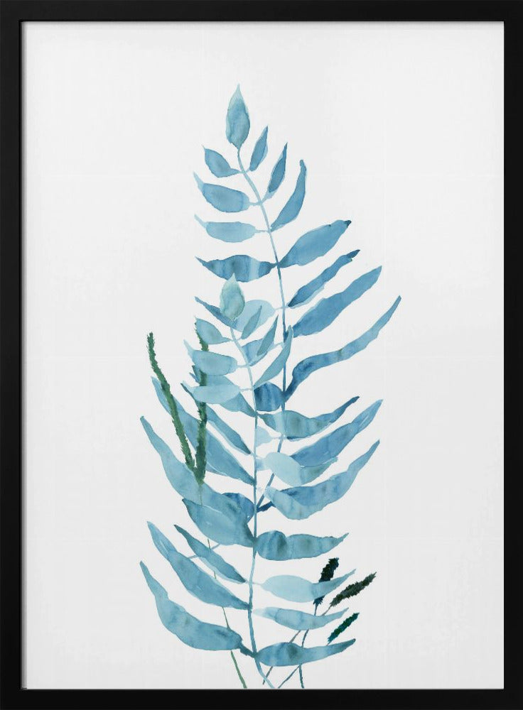 Blauwe aquarelbloemen 3 | Poster
