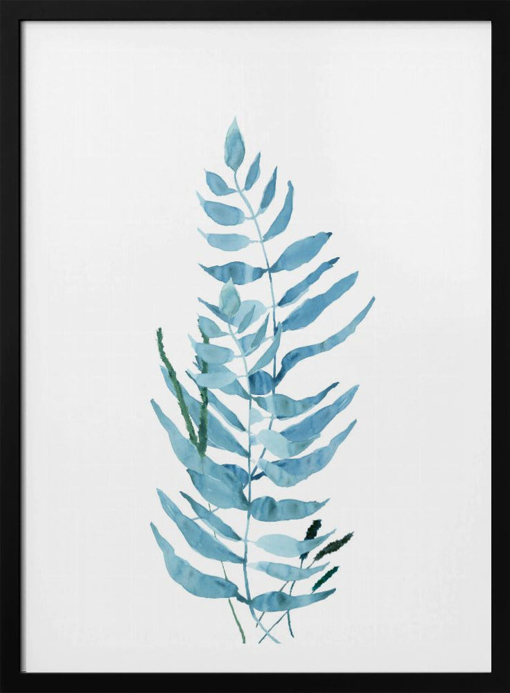 Blauwe aquarelbloemen 3 | Poster