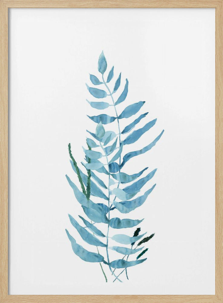 Blauwe aquarelbloemen 3 | Poster