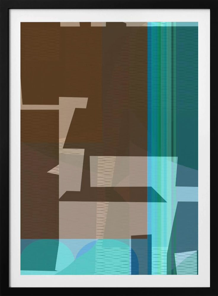 Bruin Blauw Geweven 1 | Poster