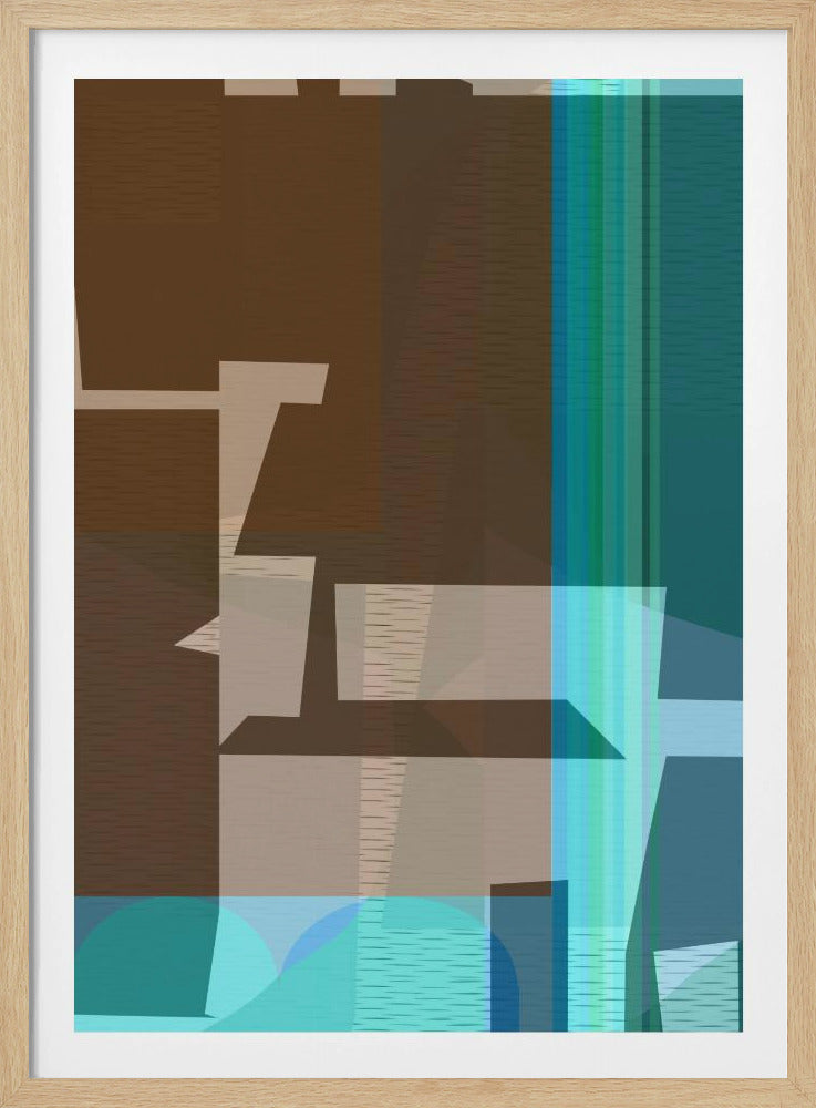 Bruin Blauw Geweven 1 | Poster