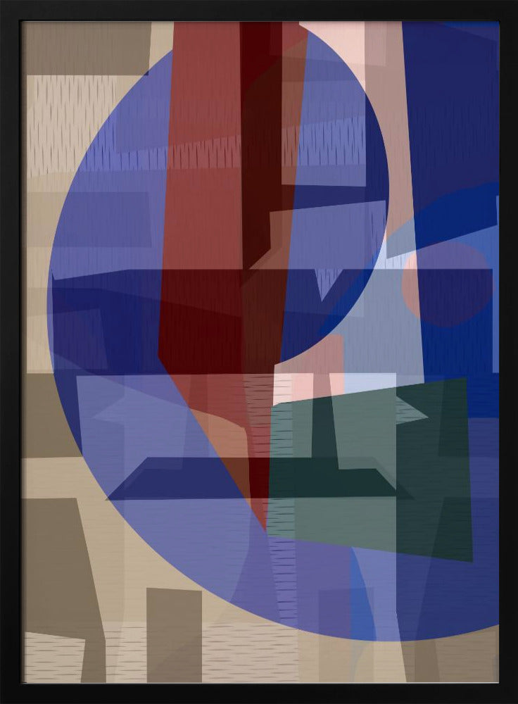 Bruin Blauw Geweven 5 | Poster