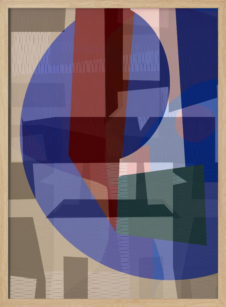 Bruin Blauw Geweven 5 | Poster
