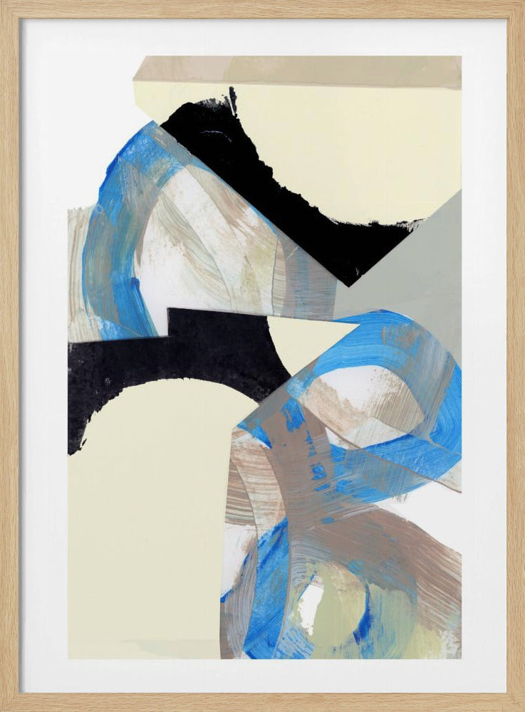 Blauw Neutraal Beige Zwart 1 | Poster
