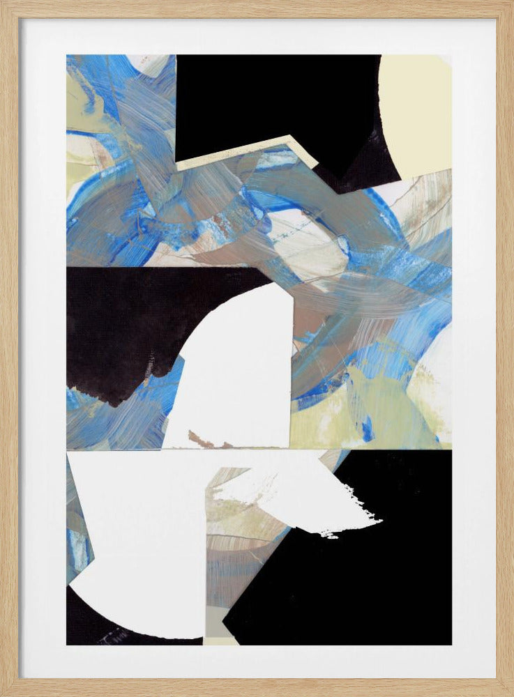 Blauw Neutraal Beige Zwart 3 | Poster