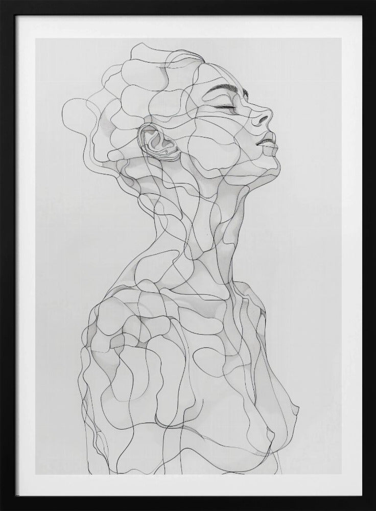 Lijnenkunst Vrouw 14 | Poster