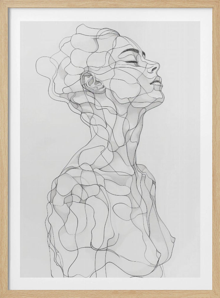 Lijnenkunst Vrouw 14 | Poster