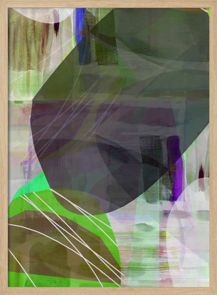 Abstracte groene vormen 1 | Poster