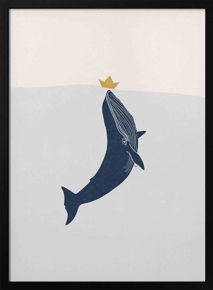 Blauwe vinvis zeilboot | Poster