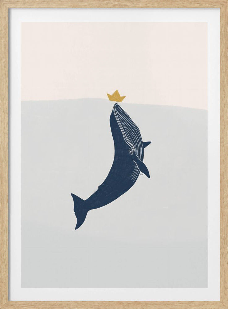 Blauwe vinvis zeilboot | Poster