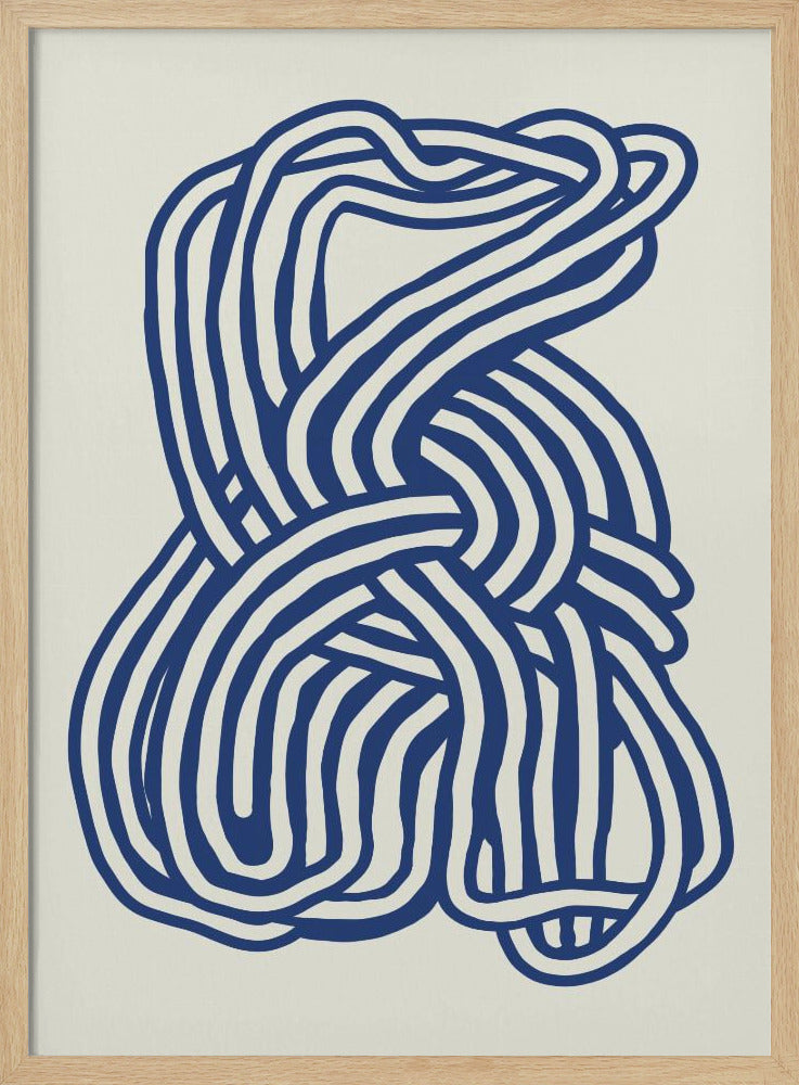 Lijnkunst organische vorm in blauw 02 | Poster