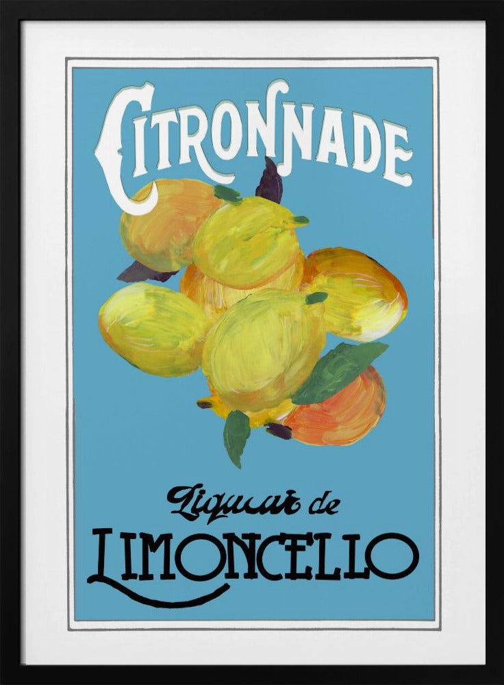 Citronnade Limoncello op blauw en zwart | Poster