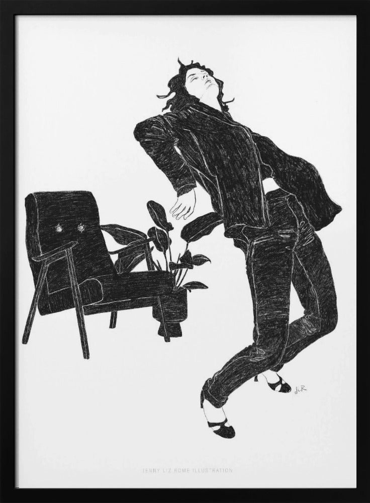 Jlr Dancingathome6 Zwart-wit exemplaar | Poster