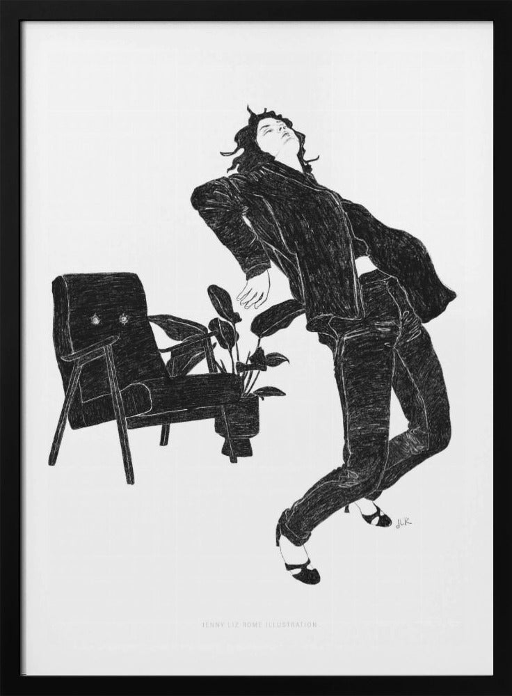 Jlr Dancingathome6 Zwart-wit exemplaar | Poster