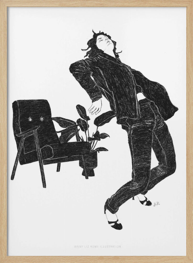 Jlr Dancingathome6 Zwart-wit exemplaar | Poster