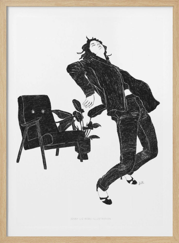 Jlr Dancingathome6 Zwart-wit exemplaar | Poster